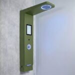Ducha eco inteligente y accesible Showee en color verde.